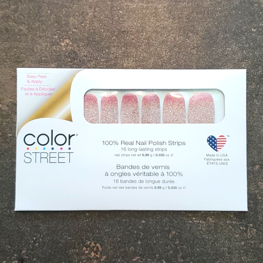 Color Street Nail Polish Strips. Pink and Gold Ombre.